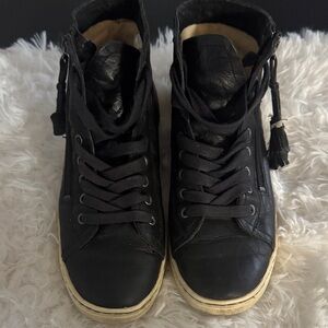 UGG Black and Cream High-Top Sneakers